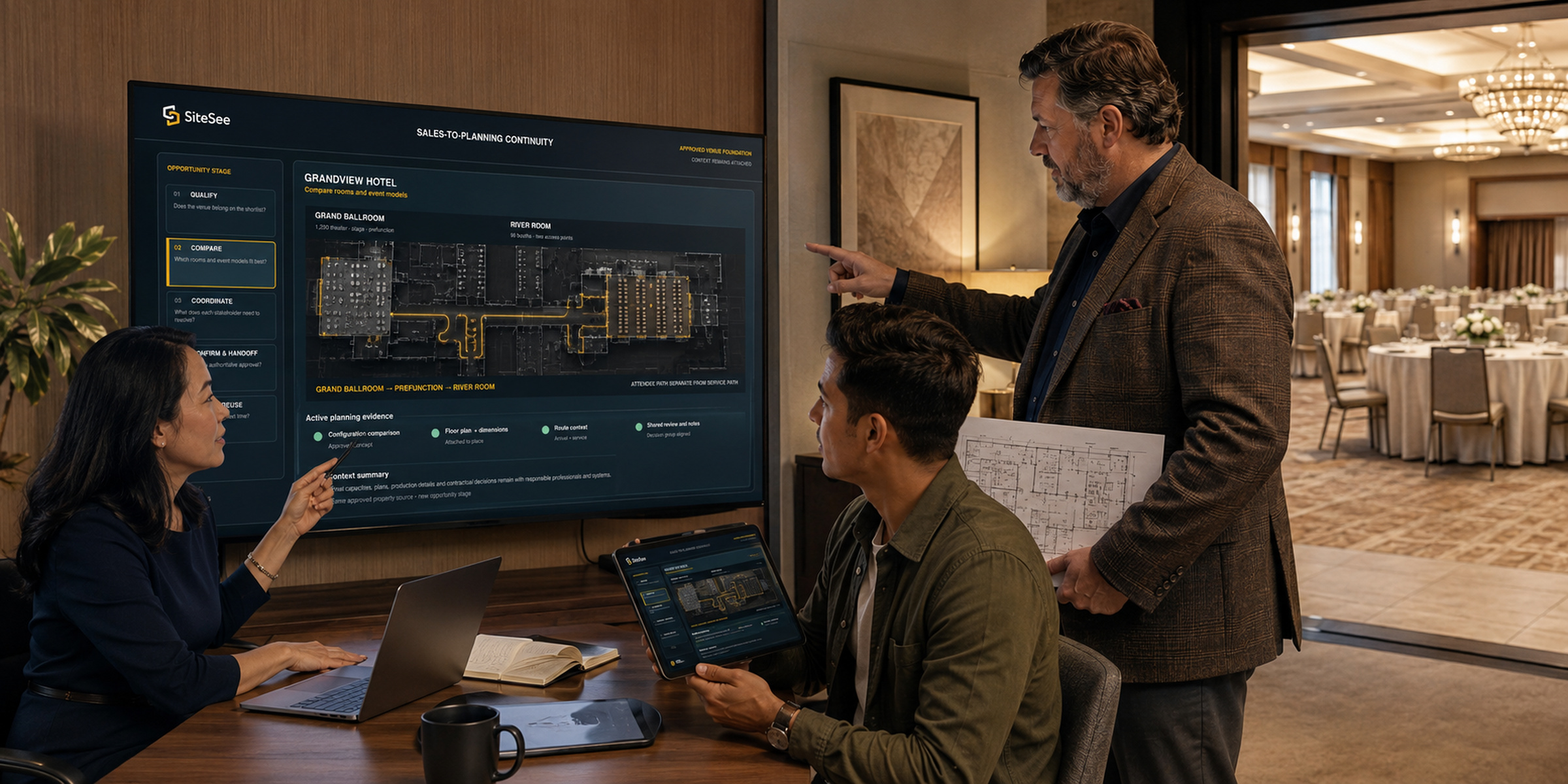 Hospitality teams working from one connected SiteSee property experience