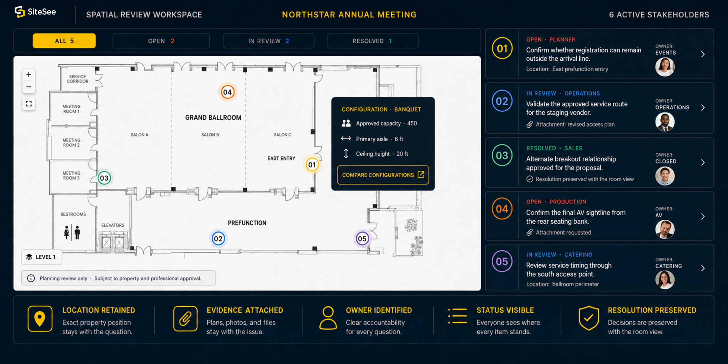 SiteSee spatial notes and decision trail workspace
