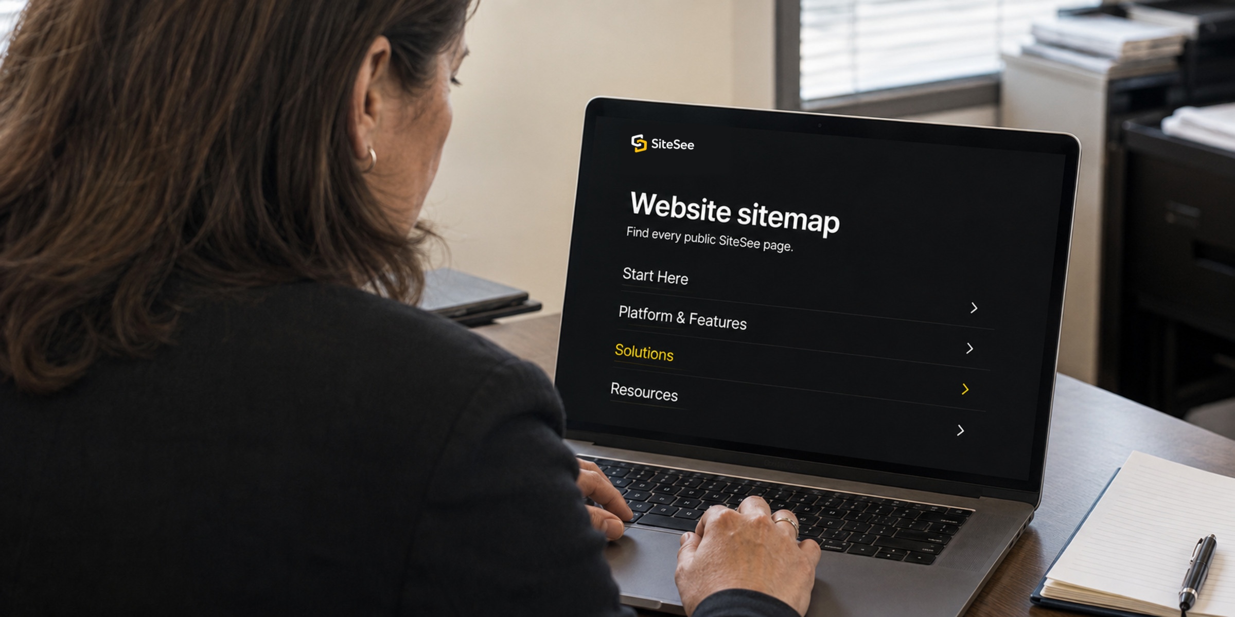 Visitor finding a SiteSee website destination