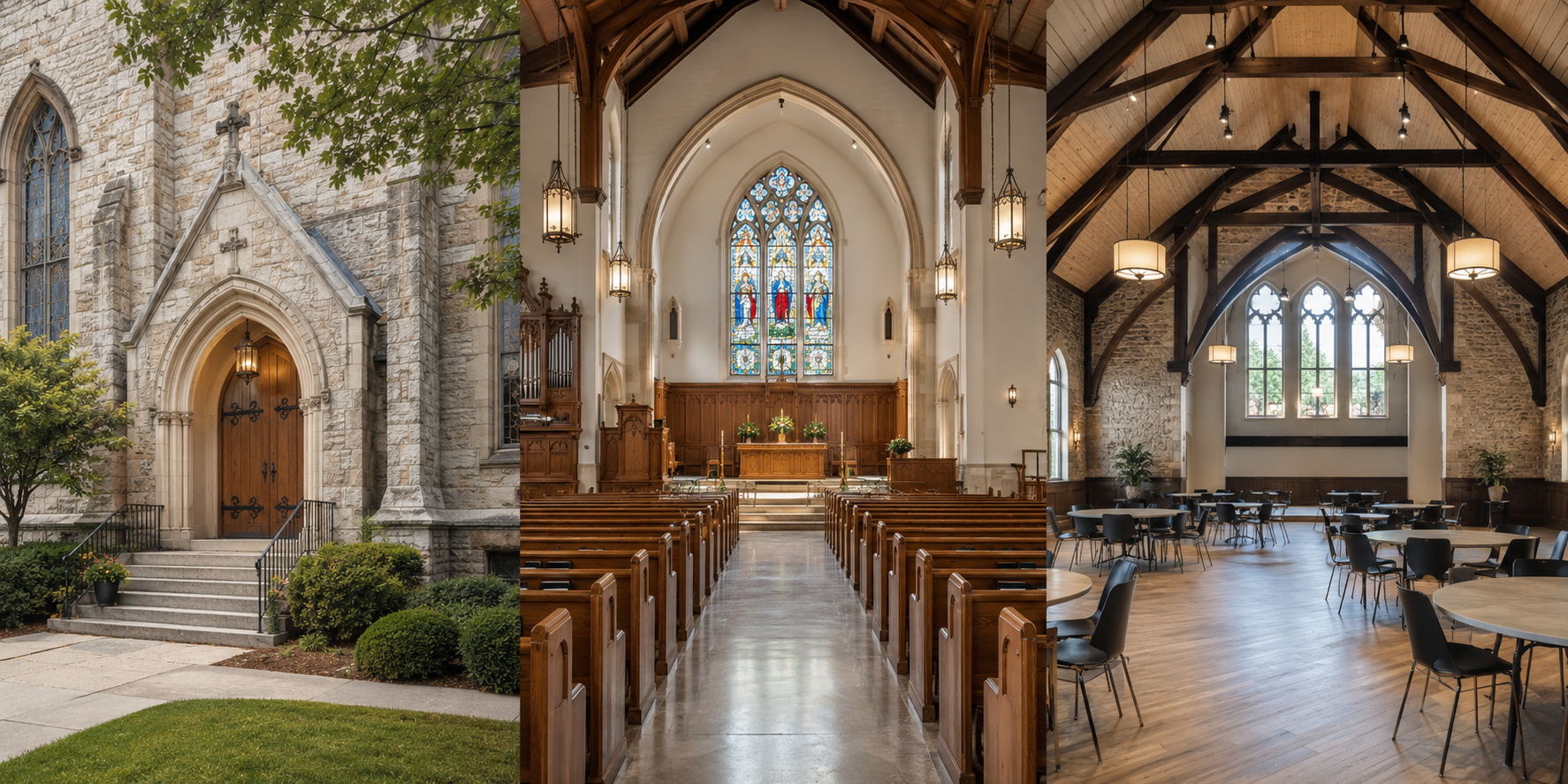 Historic church, sanctuary and flexible gathering spaces