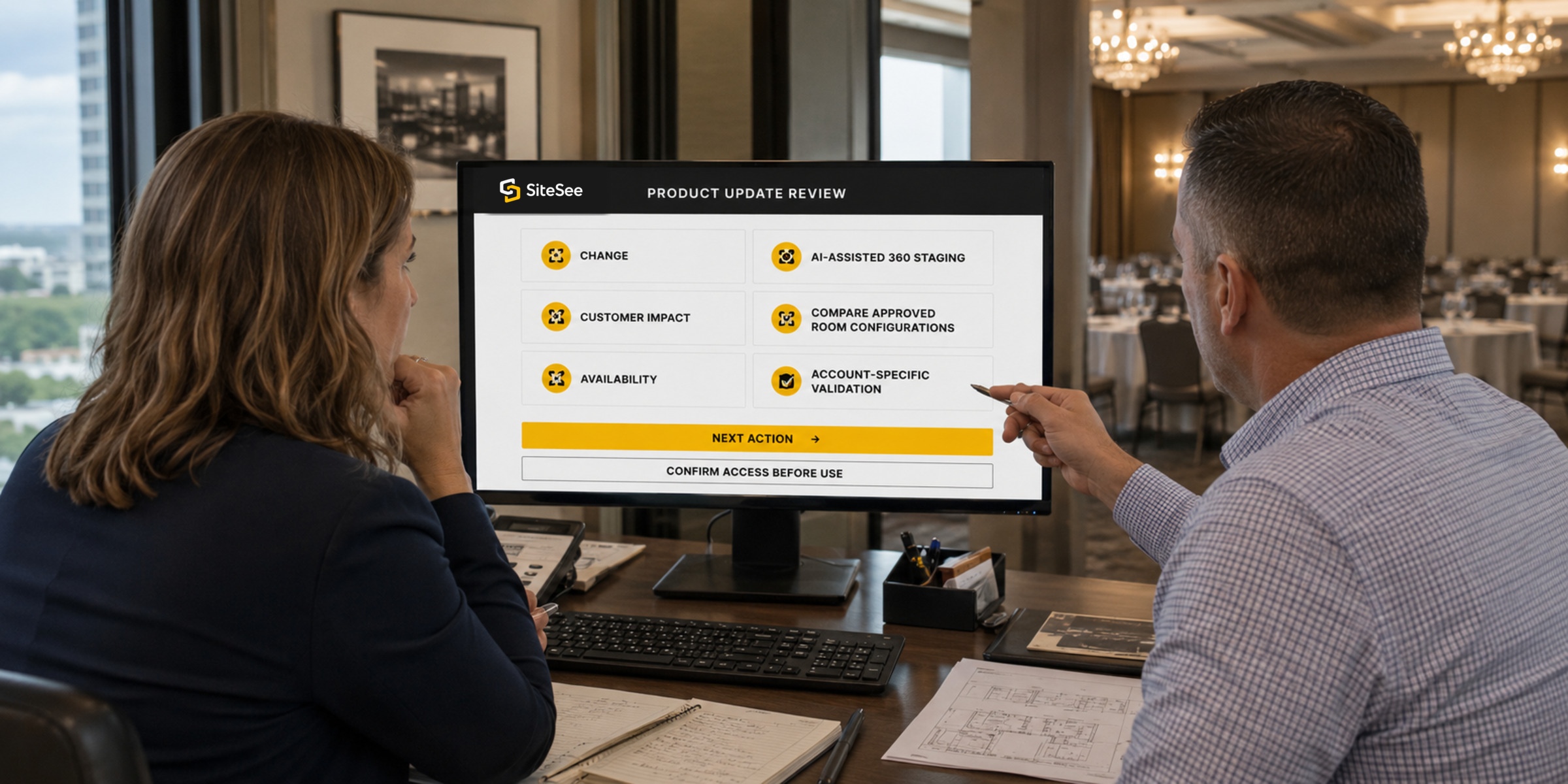 SiteSee customer Impact Review Over Shoulder