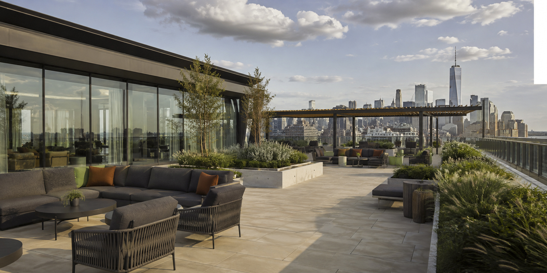Hotel rooftop terrace