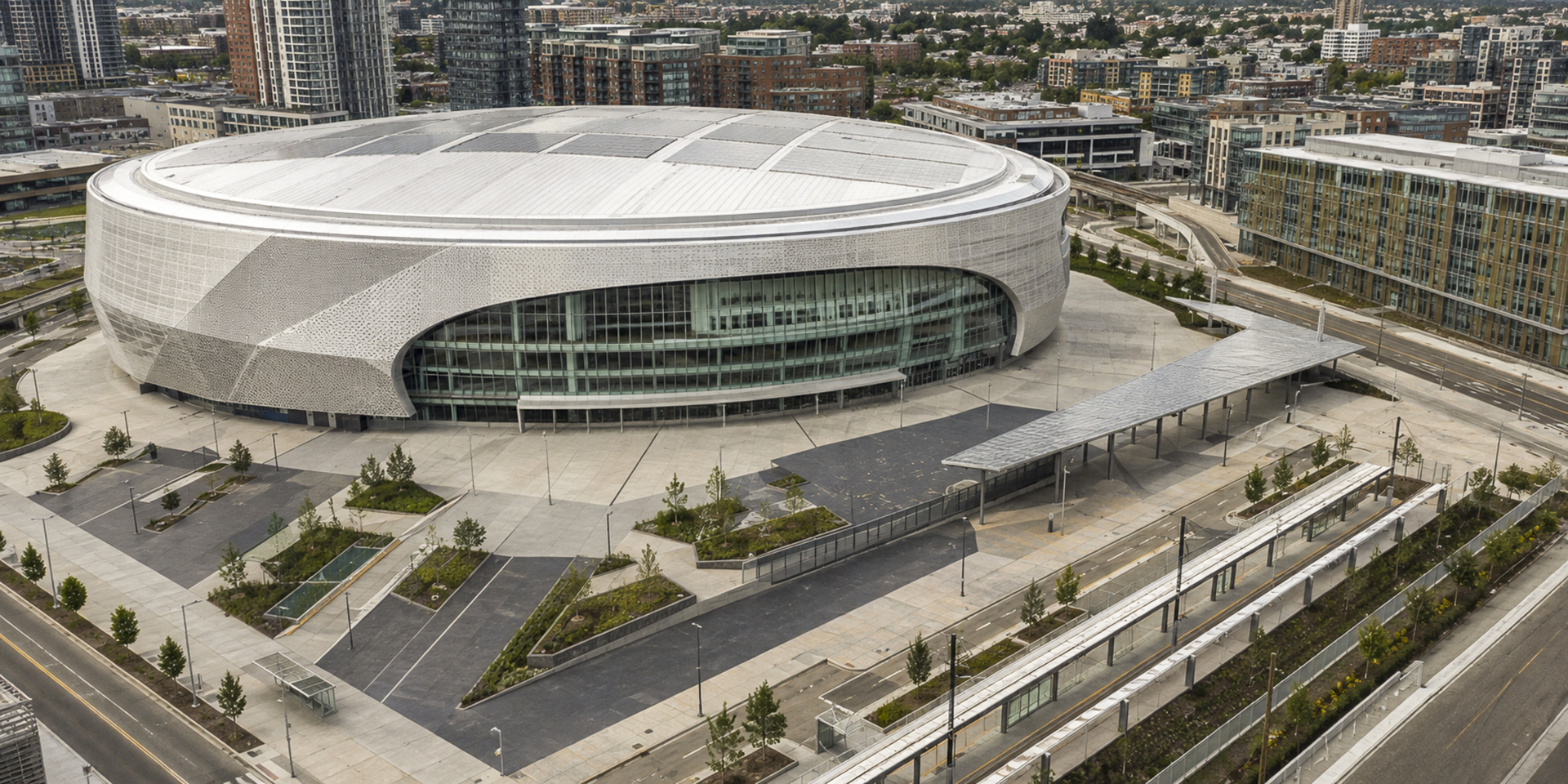 Urban arena aerial exterior