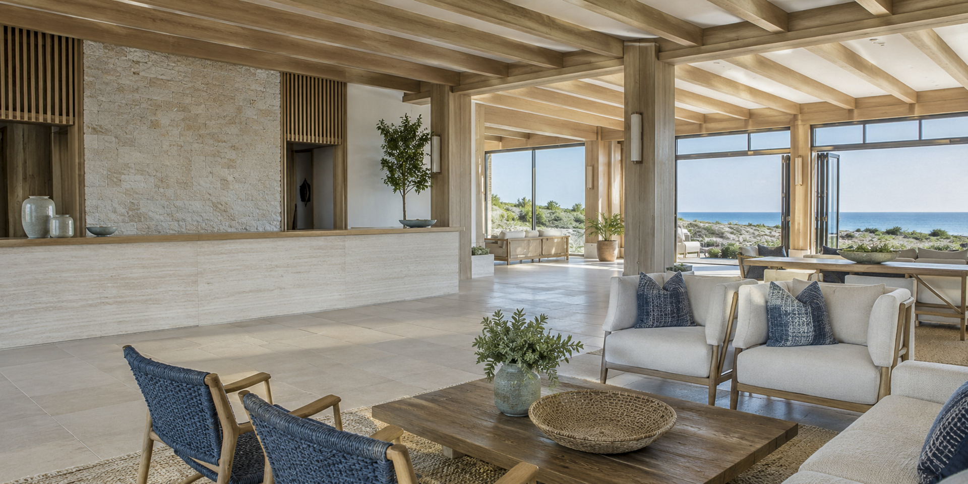 Coastal hotel lobby